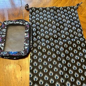 Vera Bradley Black and Blue Travel Bag Set